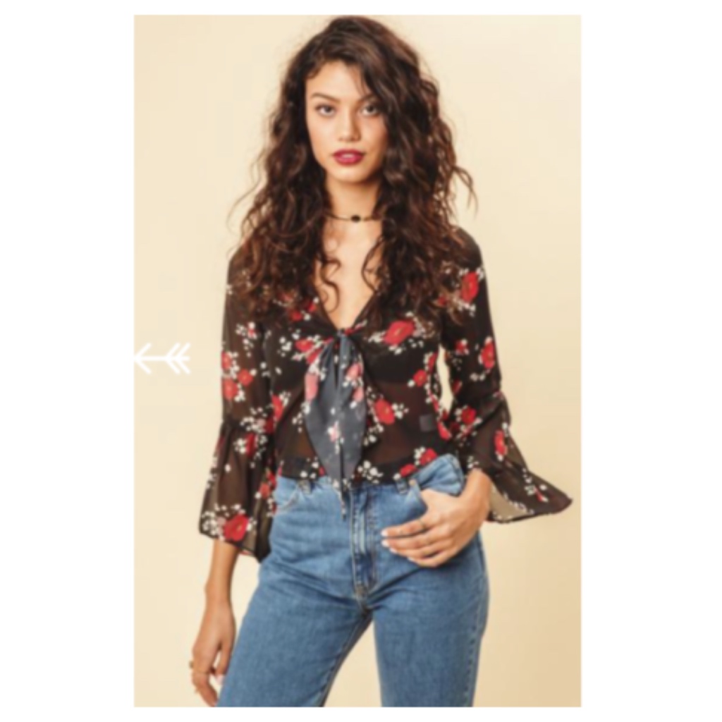Flynn Skye -- Knot Your Business Top, Rose Cluster